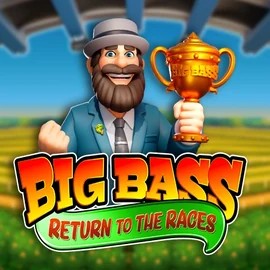 Big Bass Return to the Races slot logo by Pragmatic Play at LuckyVibe Casino