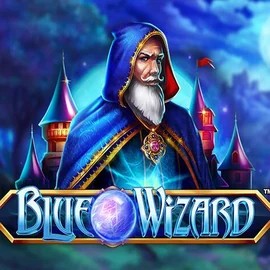 Blue Wizard online game logo by Quickspin on luckyvibecasino.at