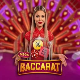 Mega Baccarat logo by Pragmatic Play at LuckyVibe Casino